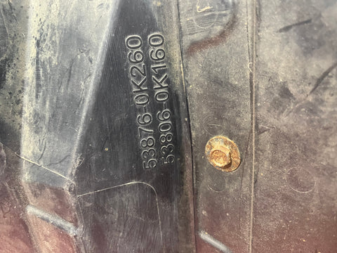 Toyota Hilux WHEEL ARCH AND MUDGUARD LINER PASSENGER SIDE 2016-2020 Single Cab P/N 53876-0K260 / 53806-0K160