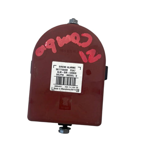 Citroen Berlingo/Peugeot Partner/Toyota Proace City/Vauxhall Combo ALARM SIREN MODULE 2019-2024 P/N 9677756080