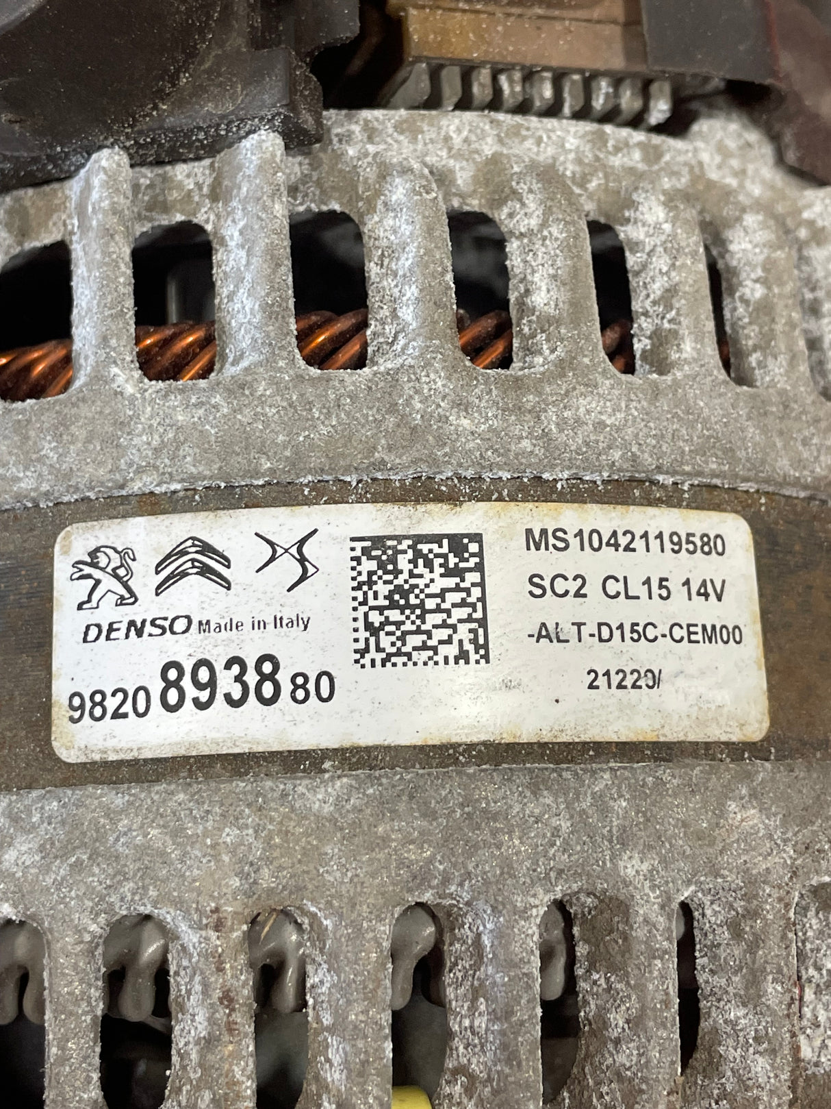 Citroen Berlingo/Dispatch /Peugeot Partner/Vauxhall Combo/Toyota Proace City ALTERNATOR 1.5 2019-2024 P/N 9820893880 - 14