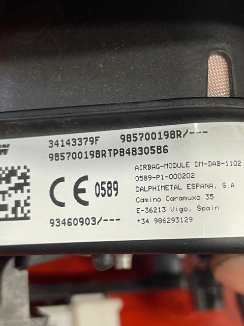 Renault Trafic STEERING WHEEL AIRBAG 2014-2017 P/N 985700198R