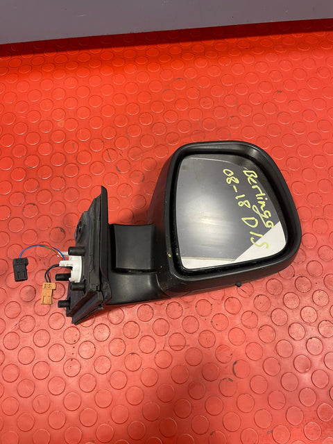 Citroen Berlingo/Peugeot Partner ELECTRIC WING MIRROR PASSENGER SIDE LH 2013-2018 (w/ visible crack in the plastic trim) (Black) P/N 232636103 - 4