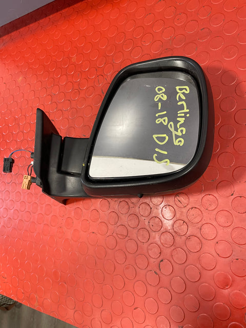 Citroen Berlingo/Peugeot Partner ELECTRIC WING MIRROR PASSENGER SIDE LH 2013-2018 (w/ visible crack in the plastic trim) (Black) P/N 232636103 - 4