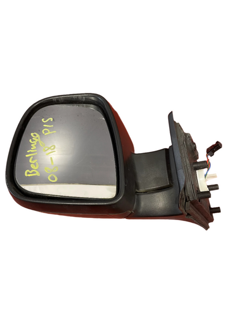 Citroen Berlingo/Peugeot Partner ELECTRIC WING MIRROR PASSENGER SIDE LH 2013-2018 (w/ visible crack in the plastic trim) (Black) P/N 232636103 - 4