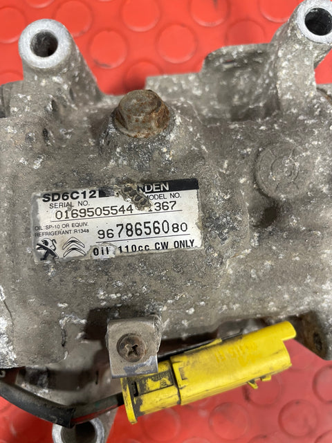 Citroen Berlingo/Peugeot Partner AIR CONDITIONING PUMP W/ HOSE (2Pins) 2011-2018 P/N 9678656080 - 1