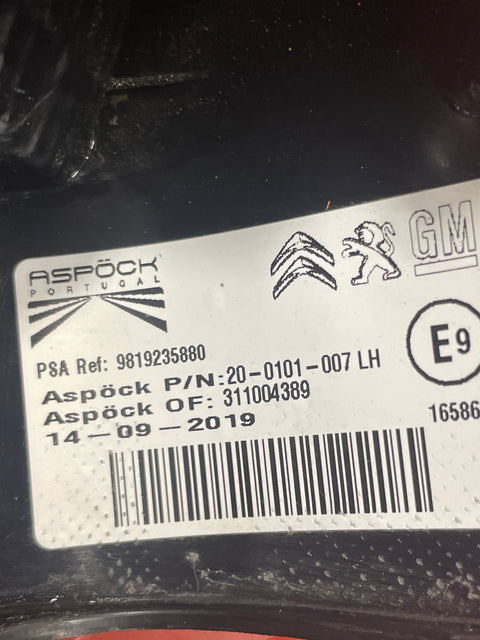 Citroen Berlingo/Peugeot Partner/Vauxhall Combo/Toyota Proace City PASSENGER'S SIDE TAILLIGHT 2019-2024 P/N 9819235880