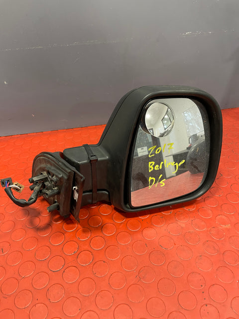Citroen Berlingo/Peugeot Partner WING MIRROR DRIVER'S SIDE RH 2013-2018 (repaired strap in the housing) (Black) P/N 232636104 - 8
