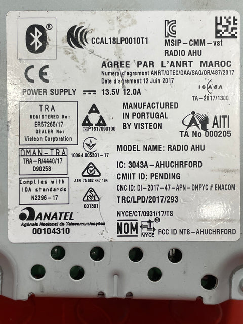 Ford Transit Custom RADIO AND CD PLAYER UNIT (FITS OTHER FORDS ASWELL) 2018-2023 P/N JK2T18D832DL