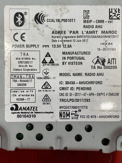 Ford Transit Custom RADIO AND CD PLAYER UNIT (FITS OTHER FORDS ASWELL) 2018-2023 P/N JK2T18D832DL