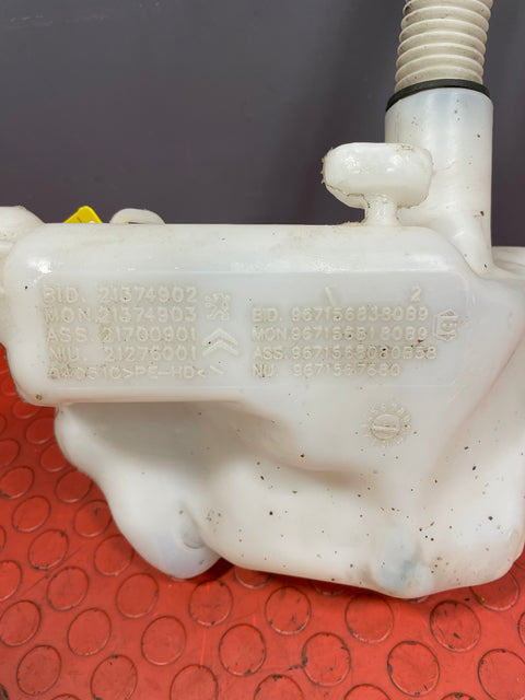 Citroen Berlingo/Peugeot Partner COMPLETE WINDSCREEN WASHER BOTTLE (w/ Pump & Filler Pipe) 2008-2018 P/N 9671567680-1