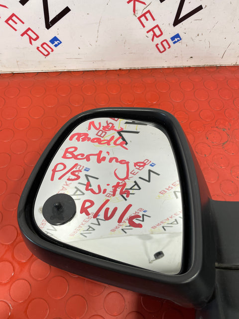 Peugeot Partner/Citroen Berlingo/Vauxhall Combo/Toyota Proace City WING MIRROR w/ RVC (Rear View Camera) Gloss Black Passenger Side LH 2019-2024 P/N 51967K01