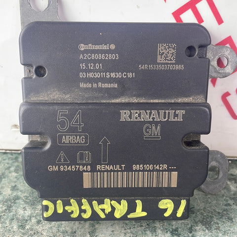 Renault Trafic/Vauxhall vivaro AIRBAG MODULE 2015 P/N 985106142R