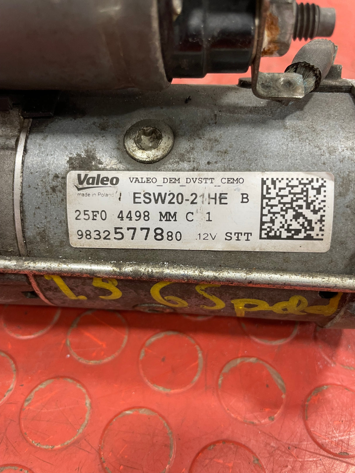Citroen/Peugeot/Vauxhall/Toyota/Fiat STARTER MOTOR 6 Speed 1 PIN 1.5 2016-2025 P/N 9832577880 - 2