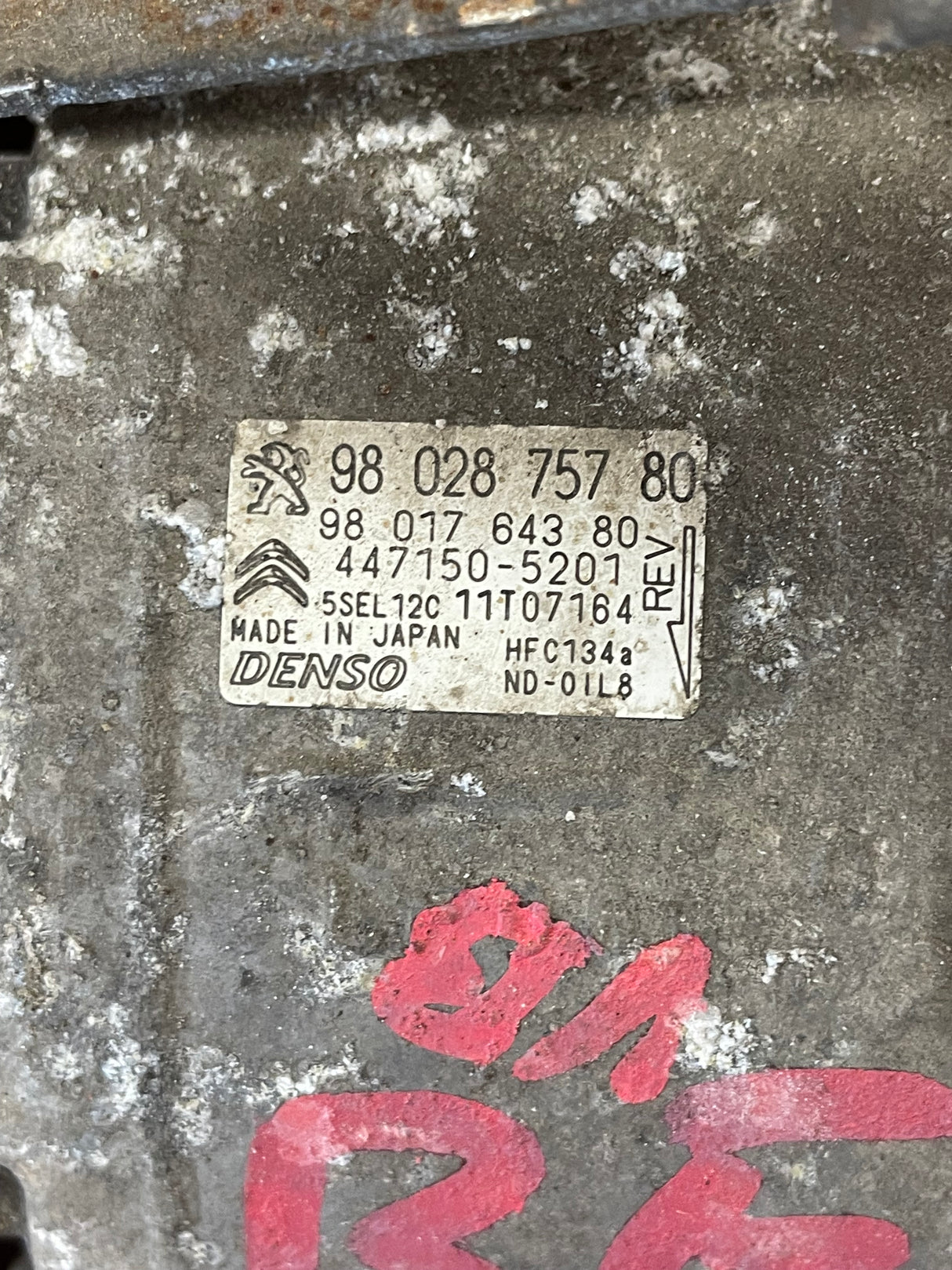 Citroen Berlingo/Peugeot Partner AIR CONDITIONING PUMP (2Pin) With Hoses 2008-2016 P/N 9802875780 - 7