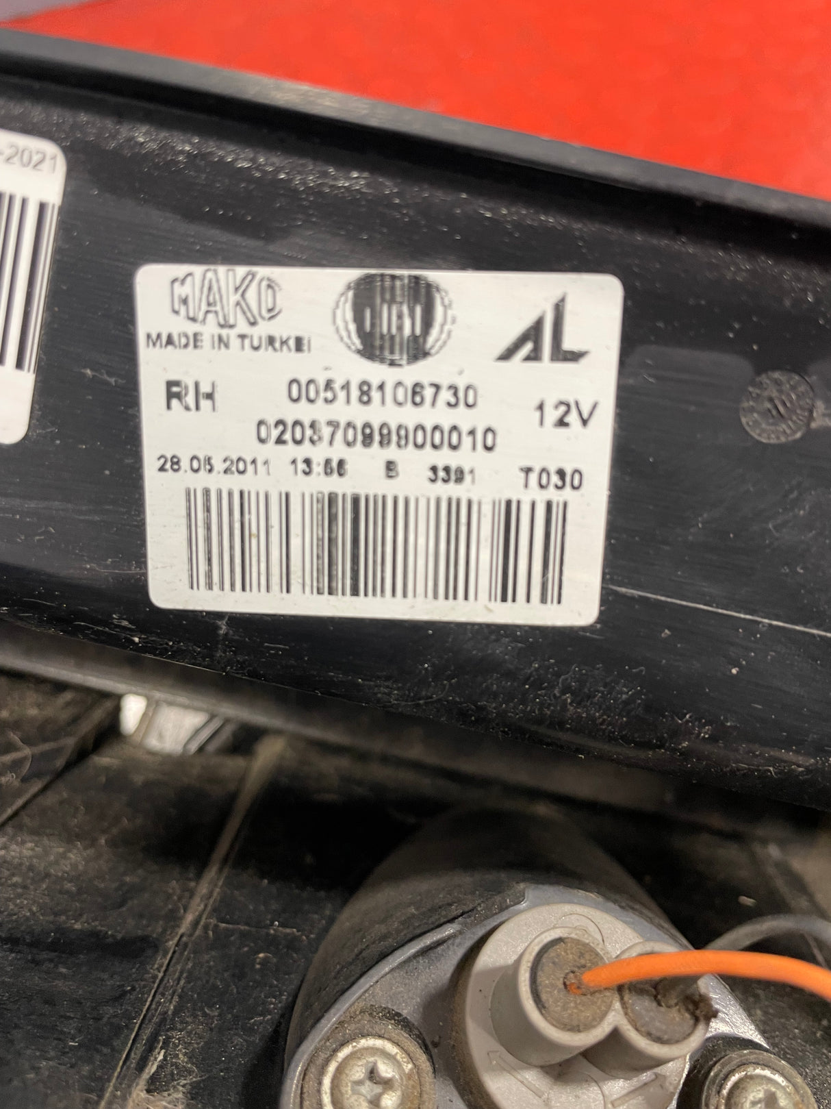 Fiat Doblo TAILLIGHT DRIVER SIDE 2010-2021 P/N 00518106730 - 2