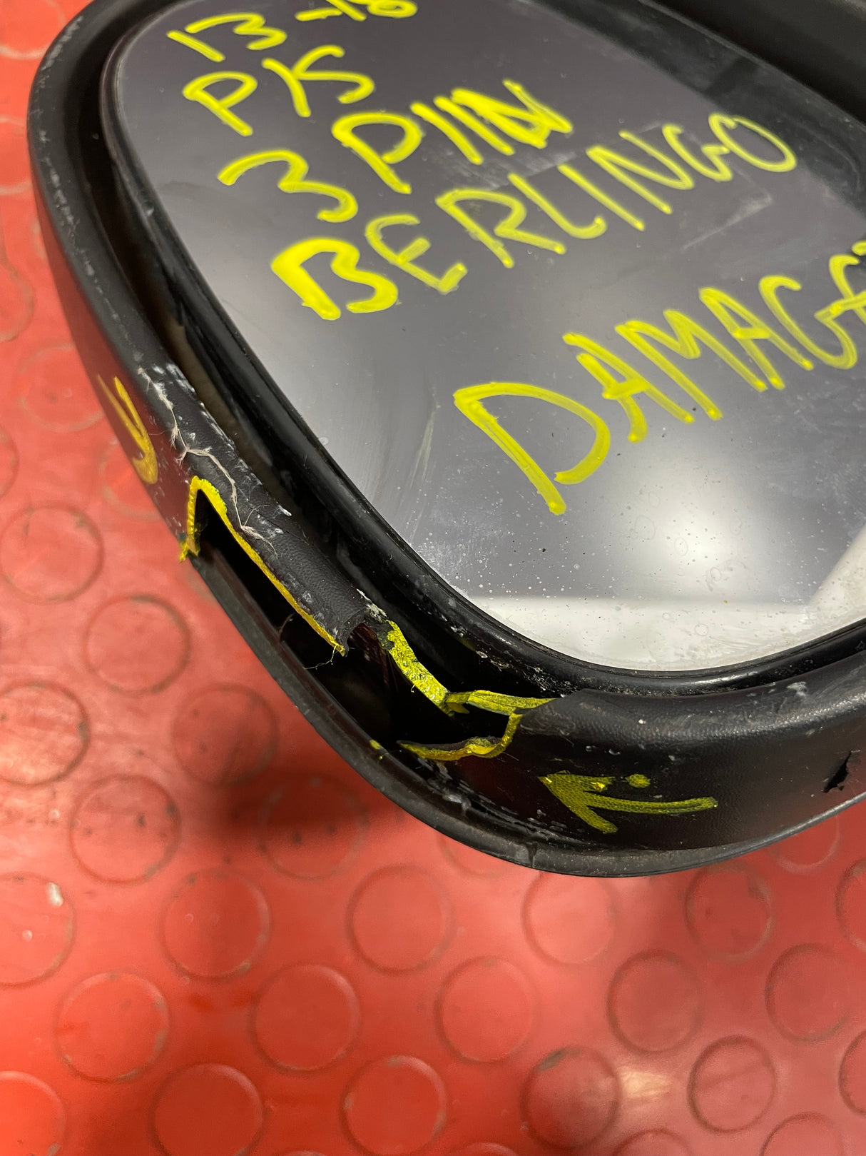 **DAMAGED** Citroen Berlingo/Peugeot Partner WING MIRROR Passengers Side 3 PIN 2013-2018 P/N 232636103 - 9