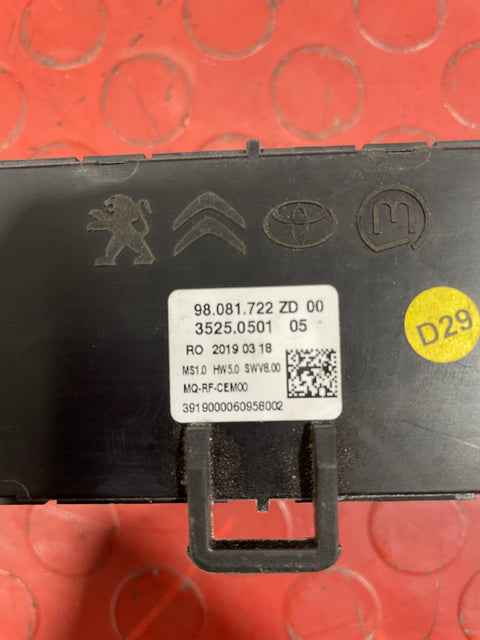 Citroen Dispatch/Peugeot Expert/Vauxhall Vivaro/Toyota Proace/Fiat Scudo HEATER CONTROL UNIT WITH AIR CONDITIONING 2016-2023 P/N 98081722ZD