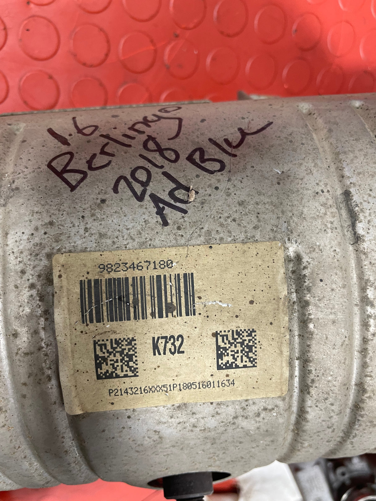 Citroen Berlingo/Peugeot Partner  DPF WITH SENSORS AND ADBLUE INJECTOR (CRACK in the MOUNTING) 1.6 2016/2018 P/N 9823467180 - 3