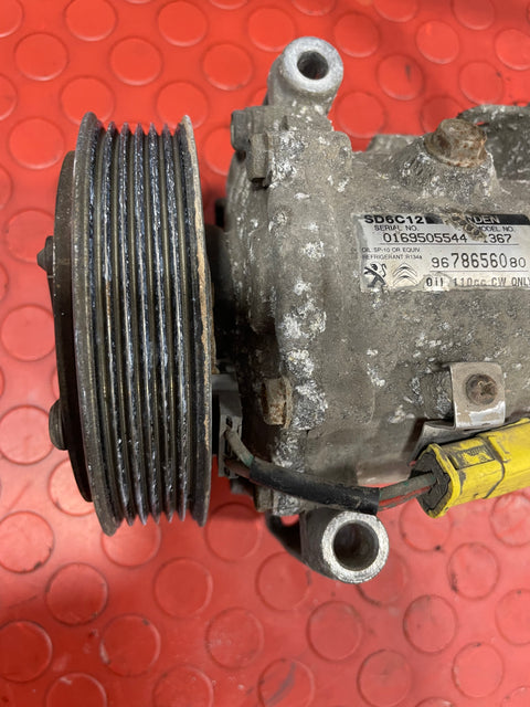 Citroen Berlingo/Peugeot Partner AIR CONDITIONING PUMP W/ HOSE (2Pins) 2011-2018 P/N 9678656080 - 1