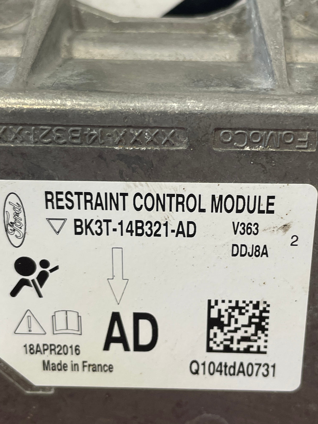 Ford Transit Custom AIR BAG KIT 2013-2018 INCLUDES RESTRAINT CONTROL MODULE, STEERING WHEEL AIR BAG, P/S SEATBELT AND D/S SEATBELT P/N BK3T14B321AD