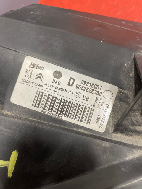 Citroen Berlingo/Peugeot Partner HEADLIGHT DRIVER SIDE RIGHT 2008-2016 P/N 9682828380-1